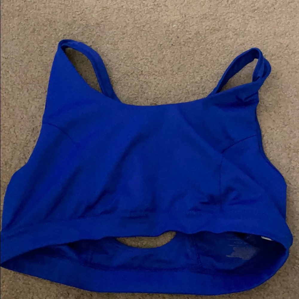 Blue sports bra
